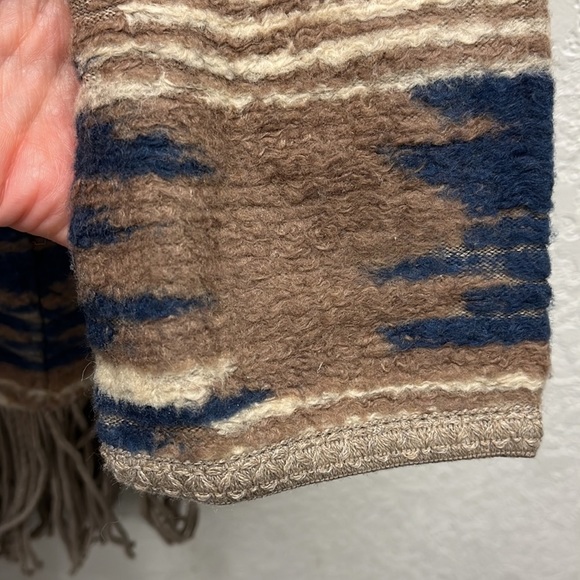 Lucky Brand Southwest Style Open Front Cardigan with Fringe bottom S - Picture 6 of 7